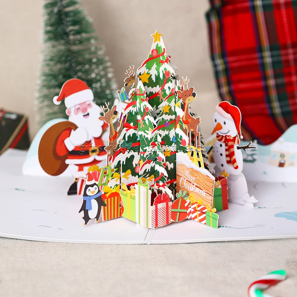 3D Pop-Up Snowman Christmas Card