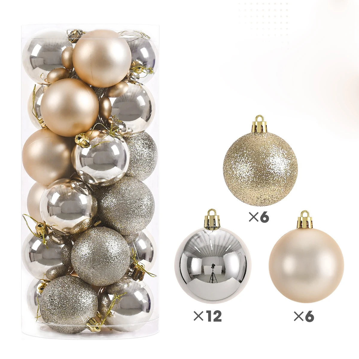 24-Piece Christmas Bauble Ornament Set