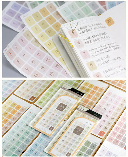 Four Seasons Perpetual Calendar Date Stickers