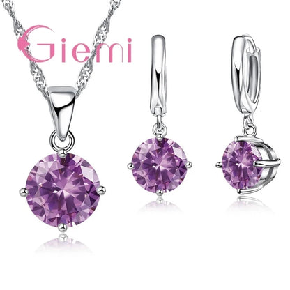 925 Sterling Silver Pendant Necklace Earrings