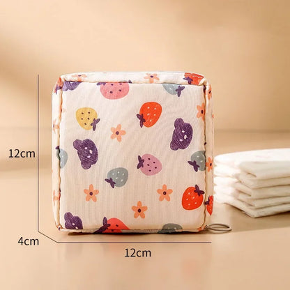 Heart Print Feminine Hygiene Storage Pouch