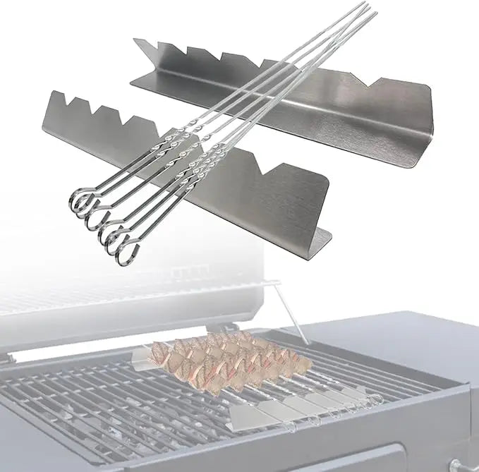 Stainless Steel BBQ Skewer Rack Set