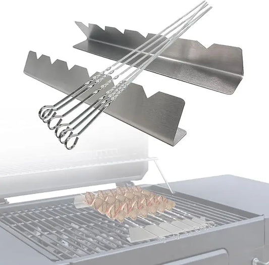 Stainless Steel BBQ Skewer Rack Set