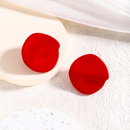 Candy Colored Button Shape Round Acrylic Earrings