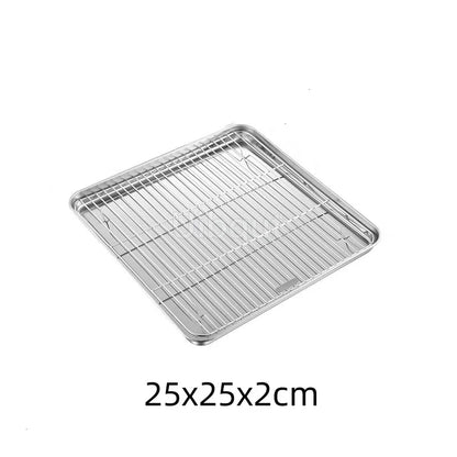 Golden Stainless Steel Food Serving Tray