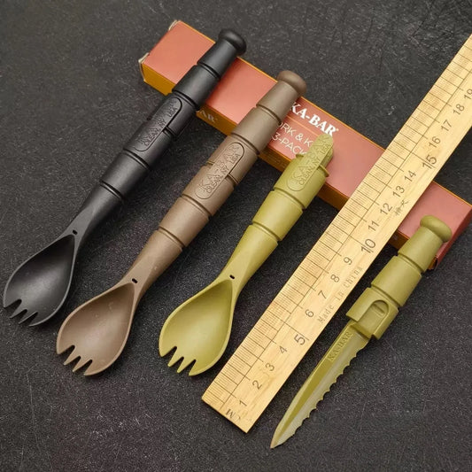 Outdoor EDC Mini Multi-Tool Fork & Spoon Set
