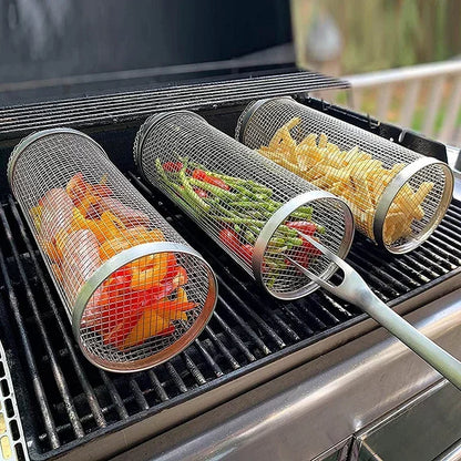 Stainless Steel Rolling BBQ Basket
