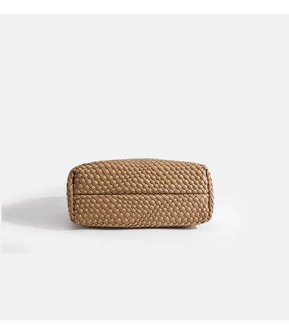 Woven PU Leather Tote Bag with Coin Purse
