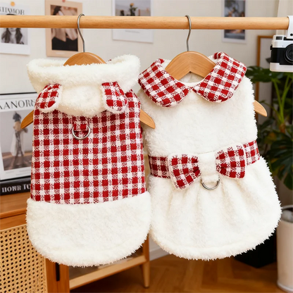 Warm Plush Plaid Dog Hoodie Jacket