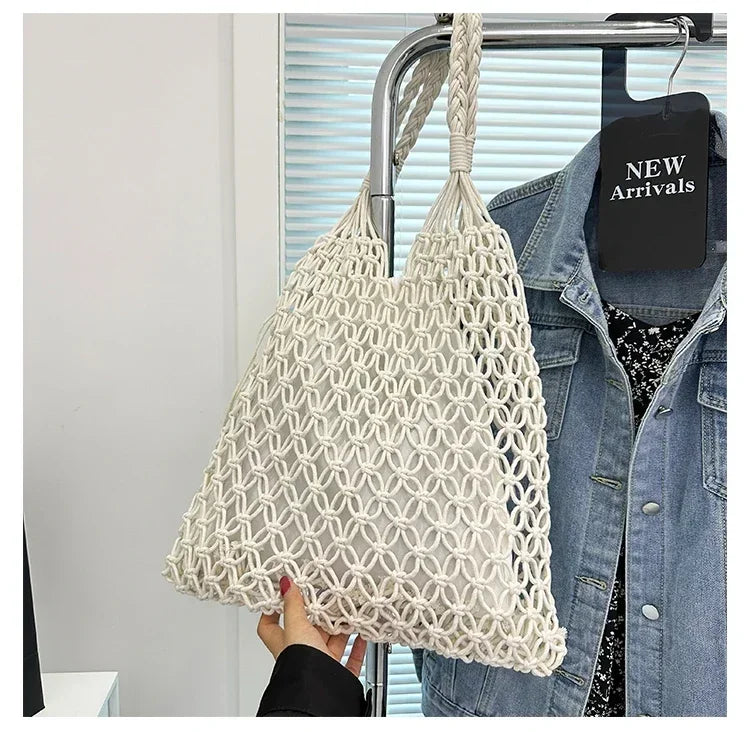 Handwoven Mesh Summer Tote Bag