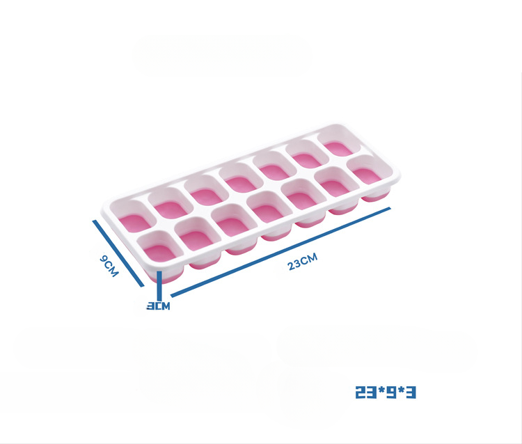 14-Grid Silicone Ice Cube Tray with Lid