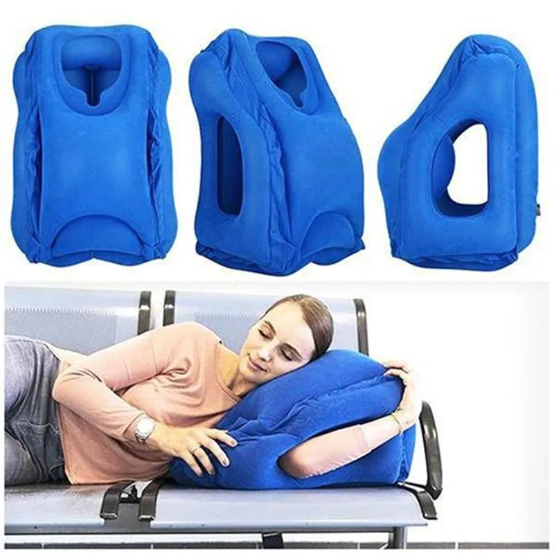 1pc Inflatable Air Cushion Travel Pillow