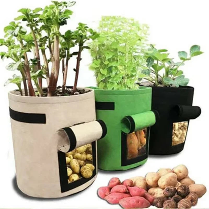 Reusable Felt Potato Grow Bag with Harvest Window
