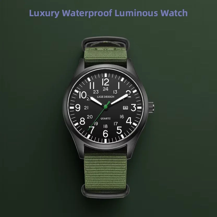 Men's Military Sports Quartz Watch with Nylon Strap