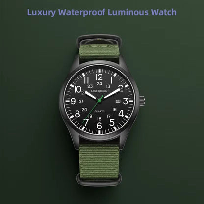 Men's Military Sports Quartz Watch with Nylon Strap