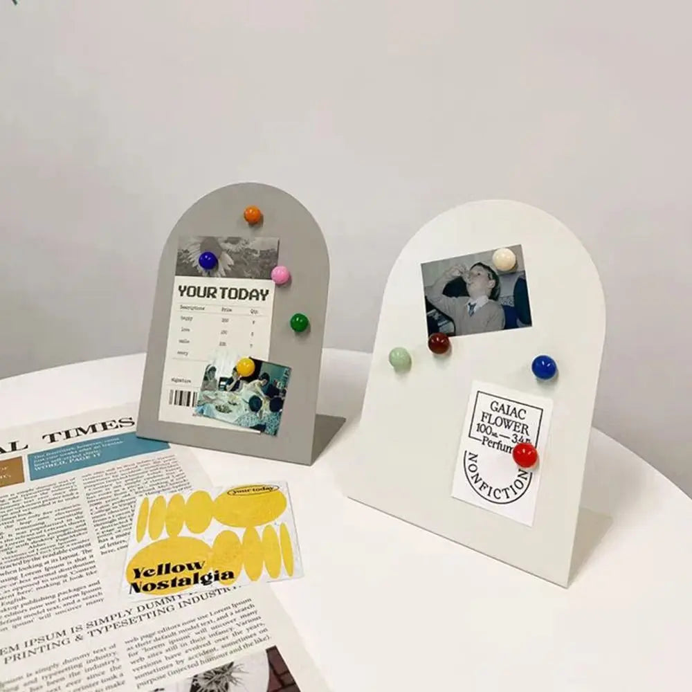 Desktop Magnetic Message Board with Storage Shelf