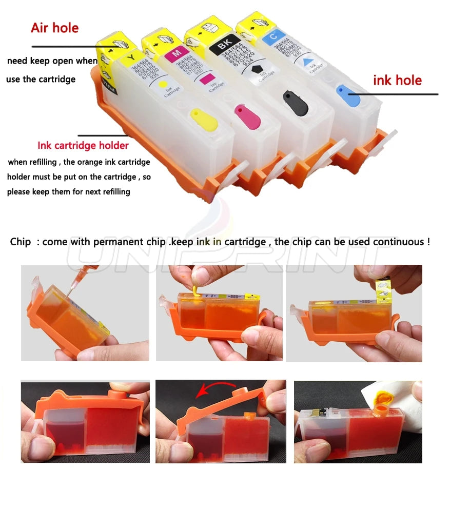 Refillable Ink Cartridge Set for HP 912/915/910