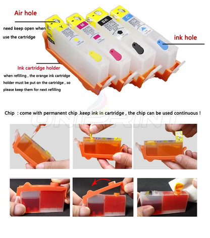 Refillable Ink Cartridge Set for HP 912/915/910