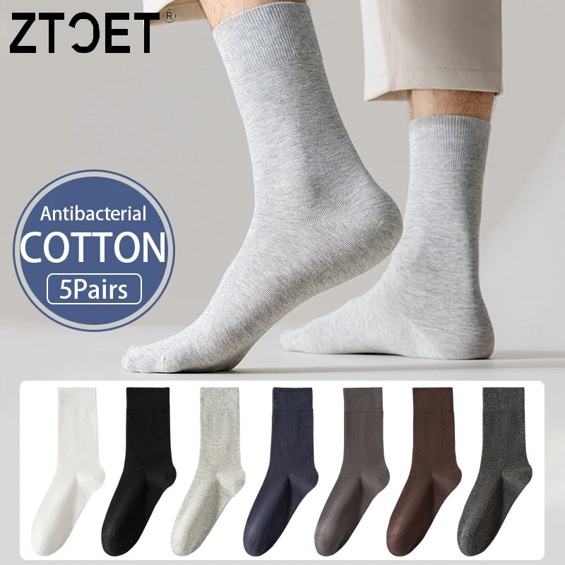 Men’s Cotton Business Casual Socks 5 Pairs