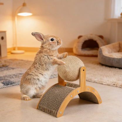 Interactive Sisal Cat Scratching Board with Spinning Ball