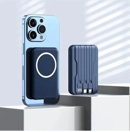 Magnetic Wireless Power Bank with Built-in Cable