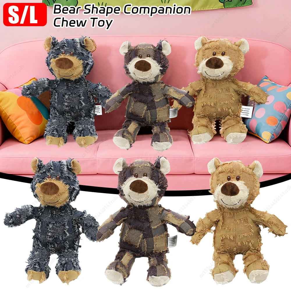 Bear Shape Squeaky Plush Dog Toy