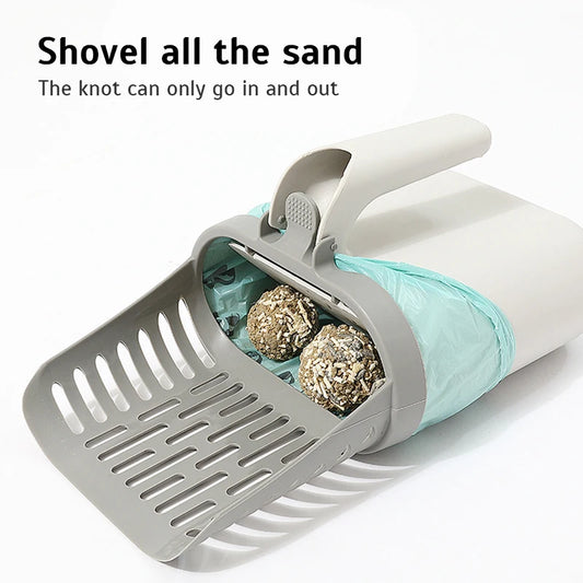 Self-Cleaning Cat Litter Scoop with Waste Bin & Refill Bags
