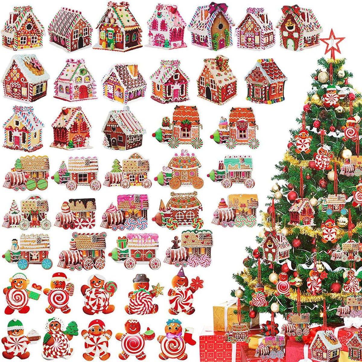 Painted Wooden Christmas House Ornament