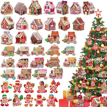 Painted Wooden Christmas House Ornament