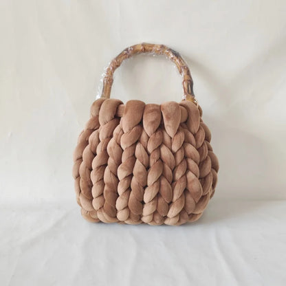 Chunky Knit Bucket Handbag