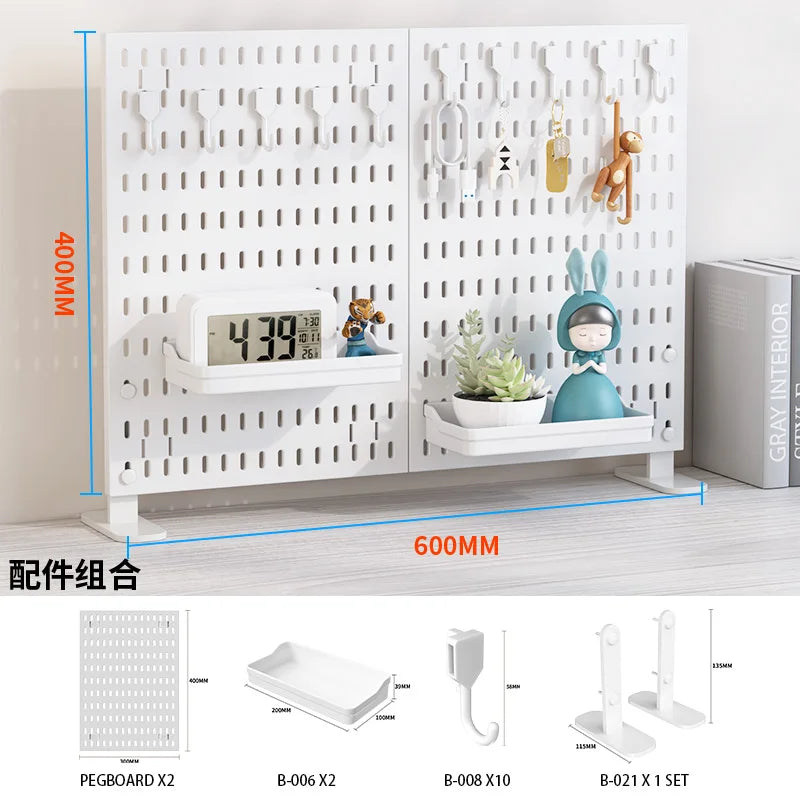 Adjustable Desktop Pegboard Organizer