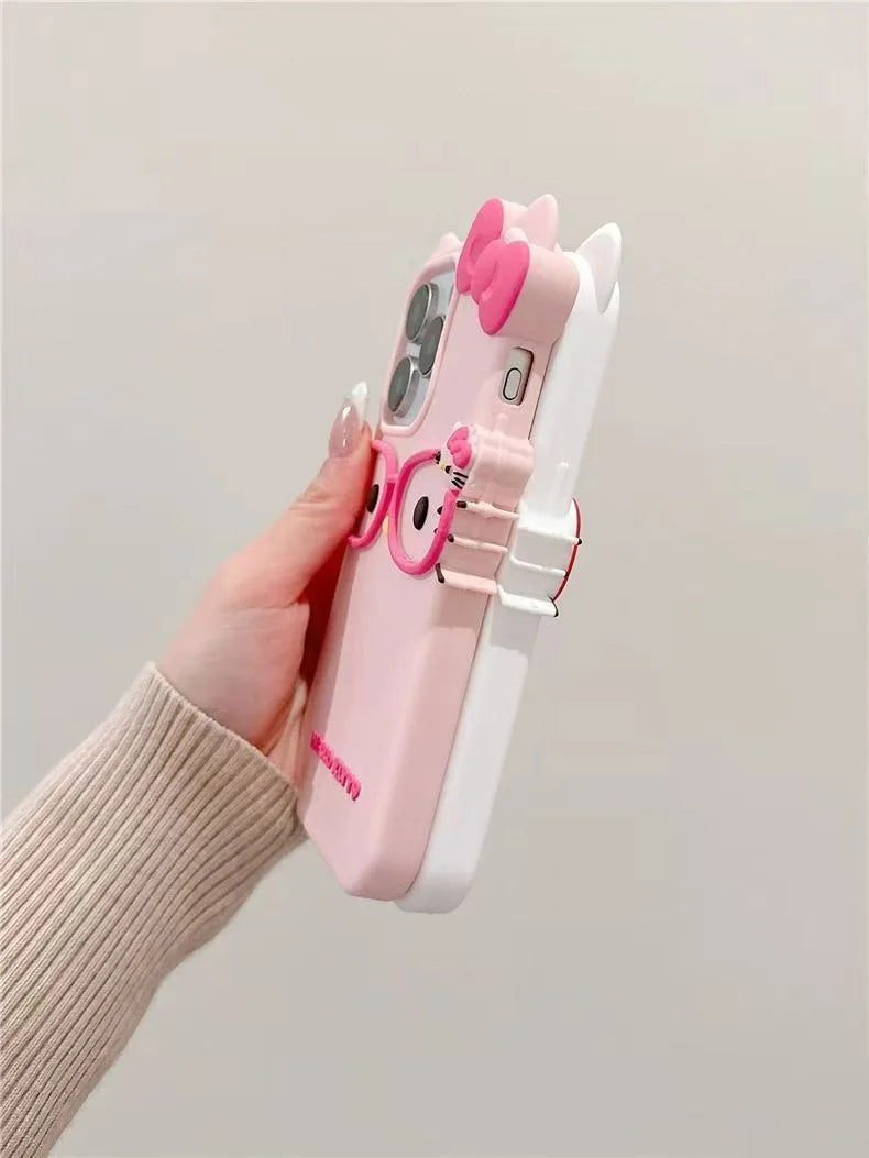 3D Cartoon Cat Silicone Phone Case for iPhone