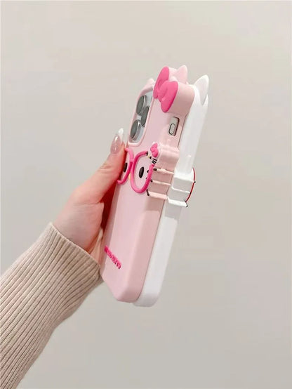 3D Cartoon Cat Silicone Phone Case for iPhone