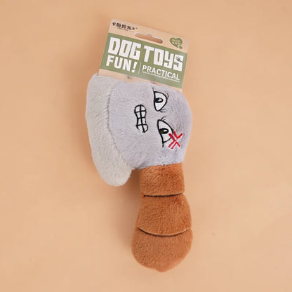 Funny Face Squeaky Plush Dog Toy