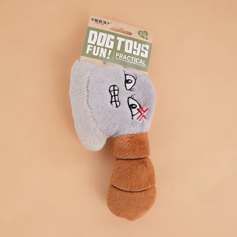 Funny Face Squeaky Plush Dog Toy