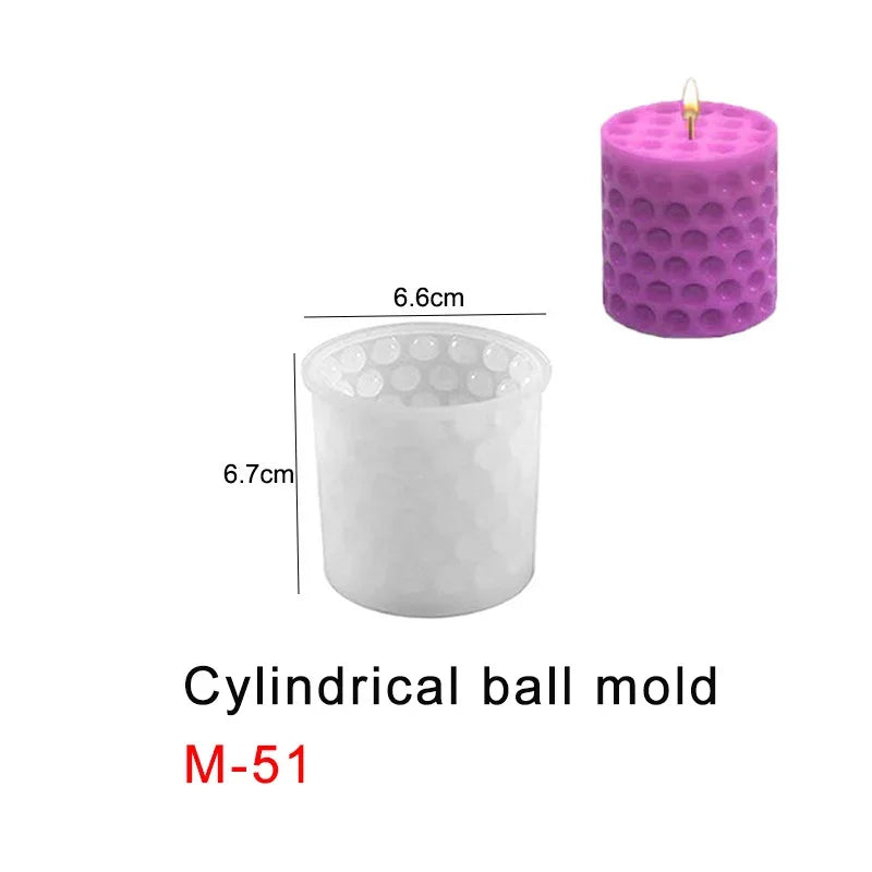 3D Silicone Cylinder Candle Mold