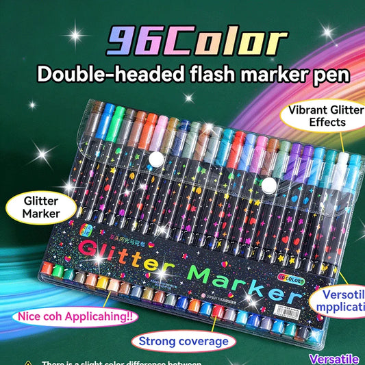Dual Tip Glitter Metallic Art Marker Set