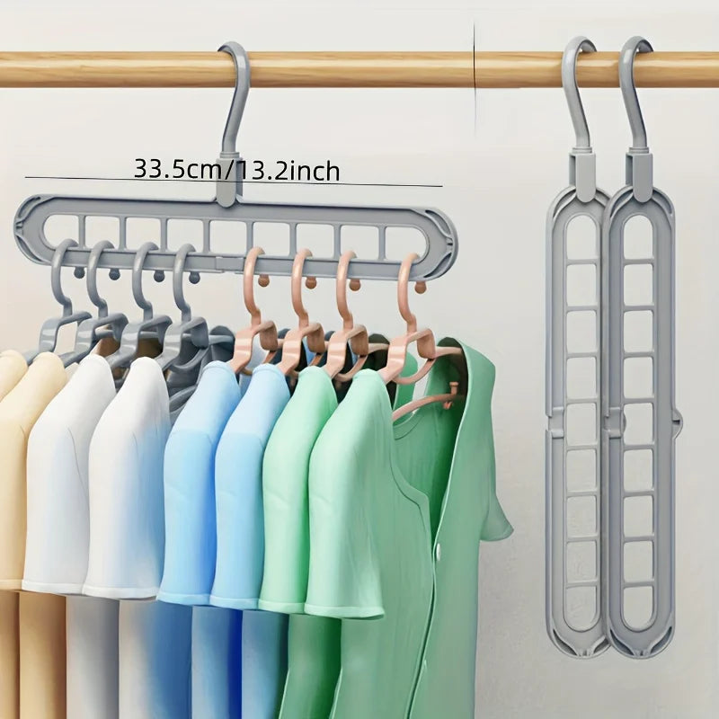 9-Hole Foldable Space Saving Clothes Hanger Set
