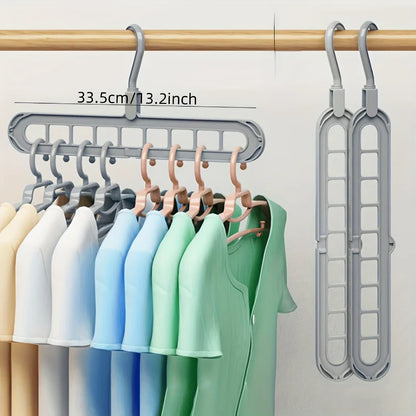 9-Hole Foldable Space Saving Clothes Hanger Set