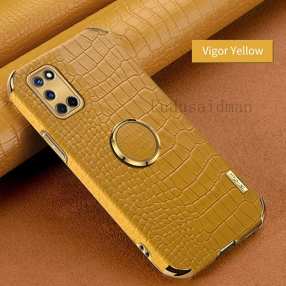 Crocodile Texture Ring Stand Phone Case