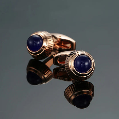 Novelty Luxury Blue White Crystal Cufflinks