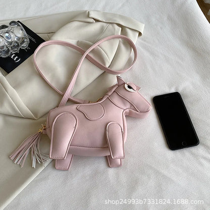 Horse-Shaped PU Leather Crossbody Shoulder Bag