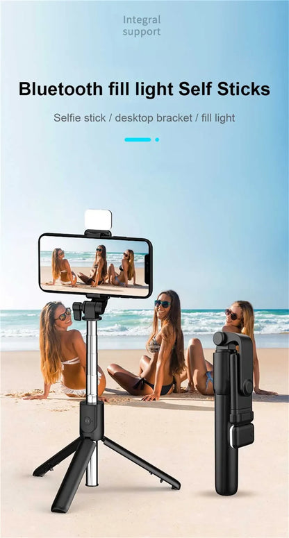 Bluetooth Selfie Stick Tripod with Fill Light