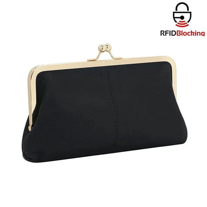Genuine Leather Kiss Lock Wallet
