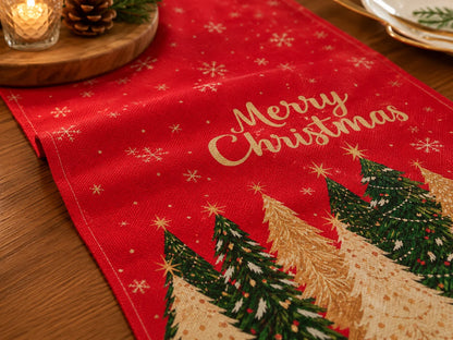 Christmas Tree & Snowflake Table Runner