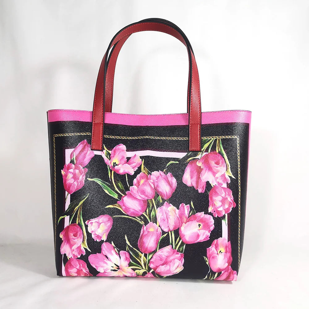 Italian-Inspired Printed PU Leather Tote Bag