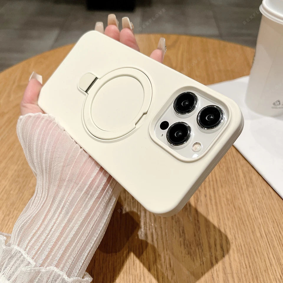 iPhone Case Magnetic Liquid Silicone Matte