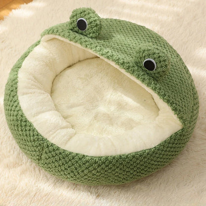 Frog Shape Plush Pet Nest House