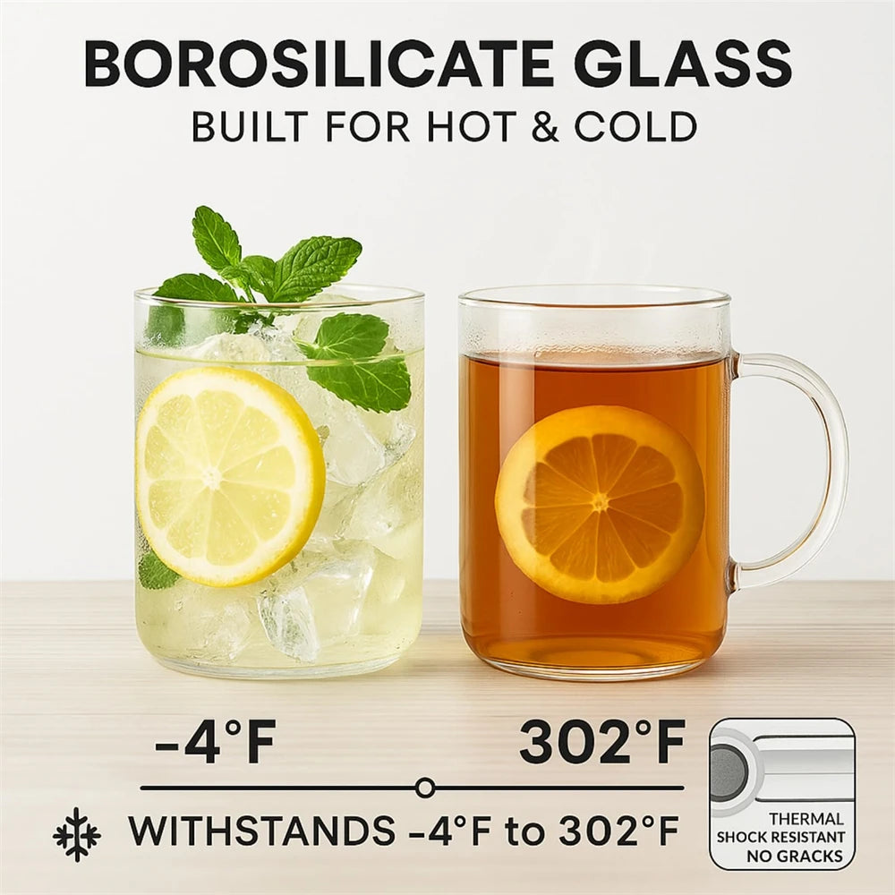 1000ml Glass Tumbler with Straw & Lid