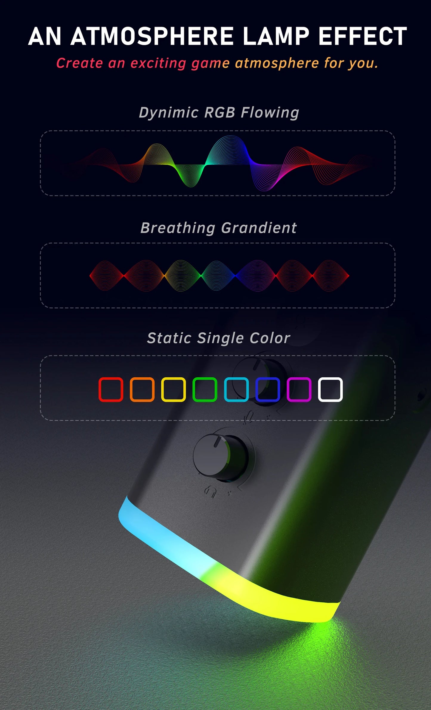 Professional USB & XLR Dynamic Streaming Microphone with RGB Lighting